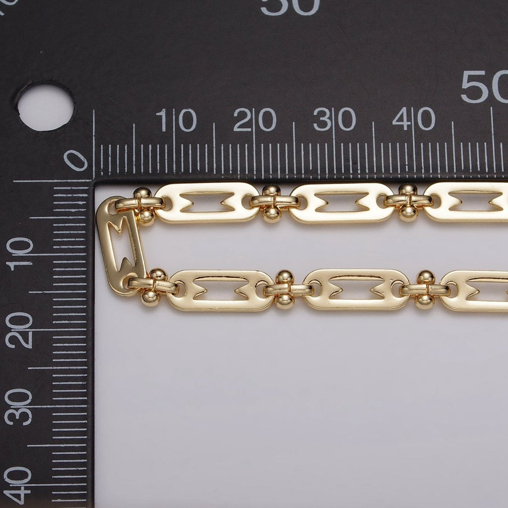 16k Gold plated Figaro Long and Short Fancy 5mm Unfinished Chain in Gold & Silver | ROLL-1163 ROLL-1164 Clearance Pricing - DLUXCA