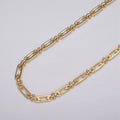 16k Gold plated Figaro Long and Short Fancy 5mm Unfinished Chain in Gold & Silver | ROLL-1163 ROLL-1164 Clearance Pricing - DLUXCA