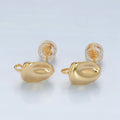 16K Gold plated Hammered Bar Open Loop Stud Earrings Findings in Gold & Silver | Z840 Z841 - DLUXCA