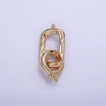 16K Gold plated Hammered Rectangular Snap Latch Finding Set in Gold & Silver | Z792 - DLUXCA
