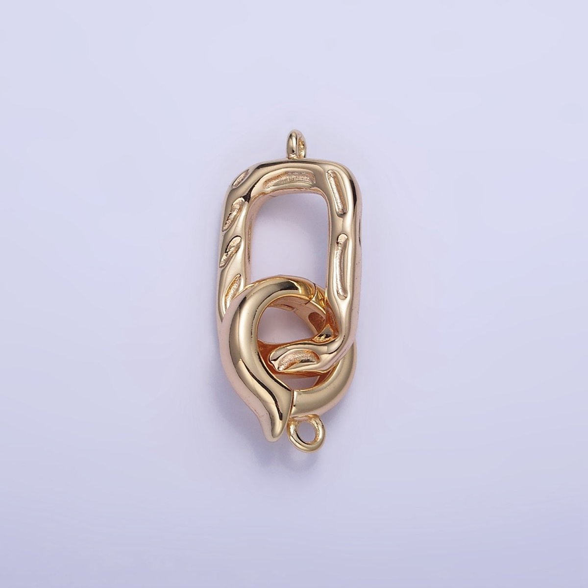 16K Gold plated Hammered Rectangular Snap Latch Finding Set in Gold & Silver | Z792 - DLUXCA