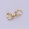 16K Gold plated Heart Charm Holder with Lobster Clasp K-205 - DLUXCA