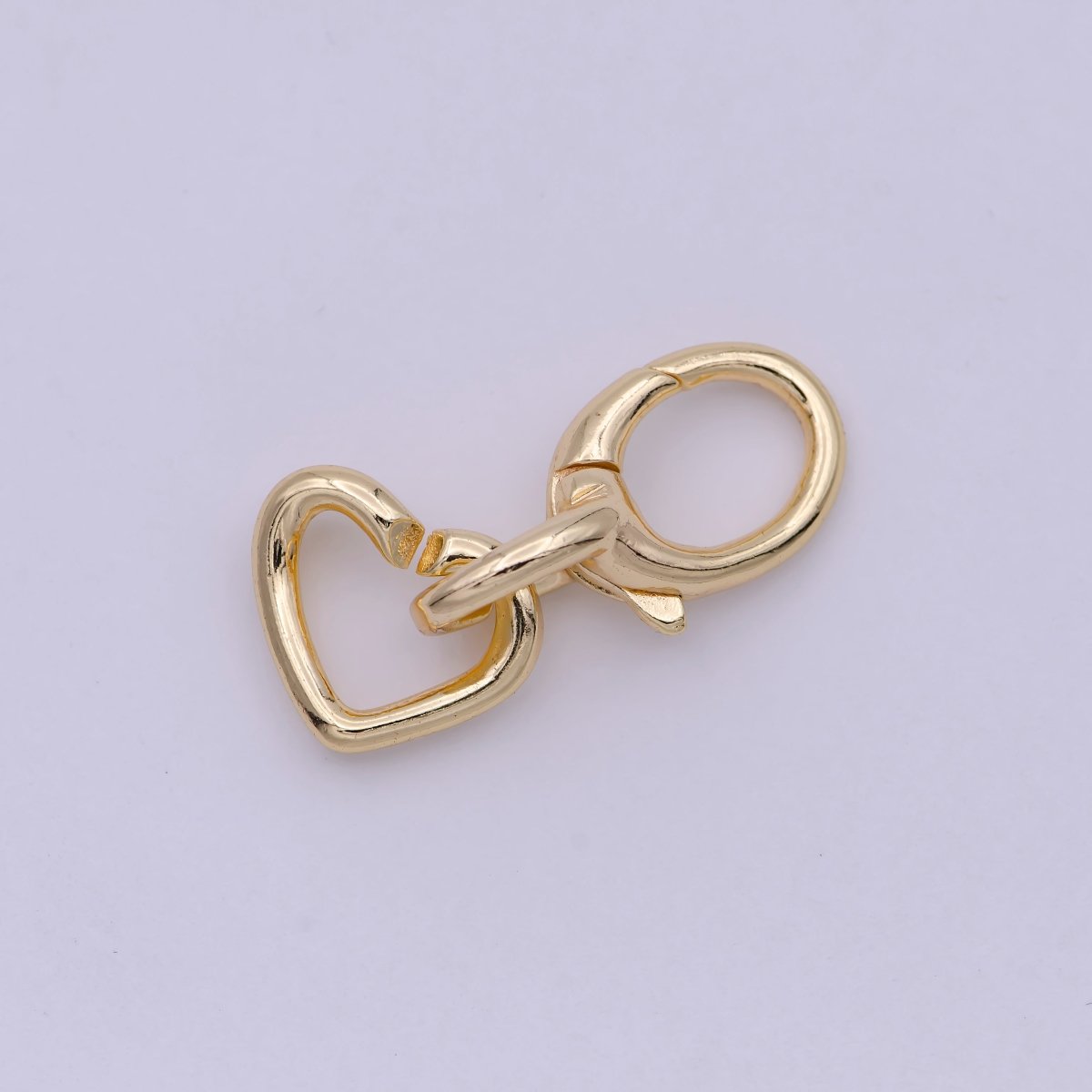 16K Gold plated Heart Charm Holder with Lobster Clasp K-205 - DLUXCA
