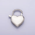 16K Gold plated Heart Shaped Lock, Clear Micro Pave CZ Heart Clasp For Necklace Jewelry Making Supplies End Clasp Component Z-935 Z-936 - DLUXCA