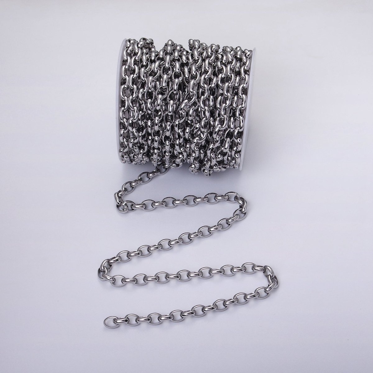 16K Gold plated Large Chunky Gold, Silver Oval Chain, Thick Link Chain by the Yard Wholesale Chain Jewelry Supplies | ROLL-1273 ROLL-1274 Clearance Pricing - DLUXCA