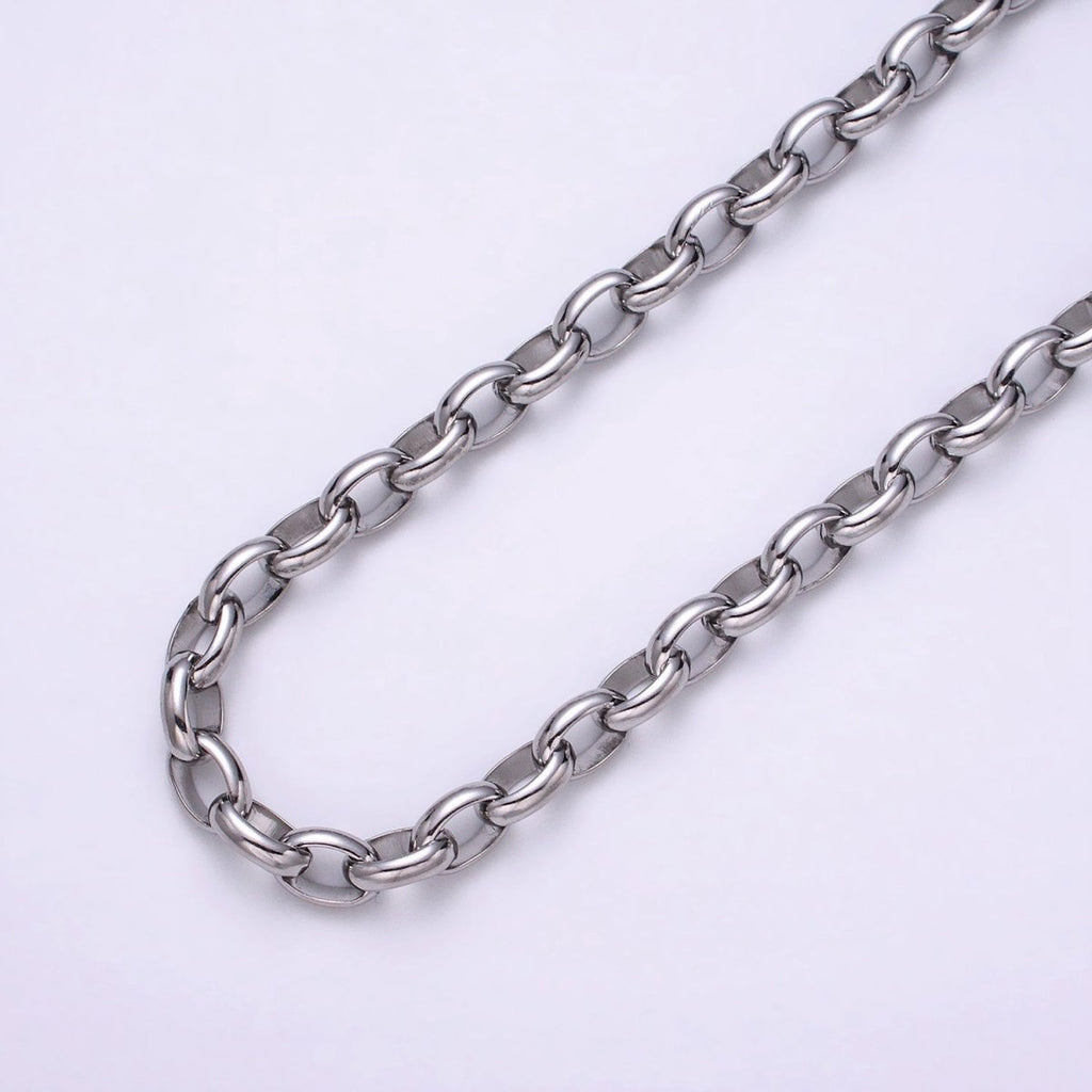 16K Gold plated Large Chunky Gold, Silver Oval Chain, Thick Link Chain by the Yard Wholesale Chain Jewelry Supplies | ROLL-1273 ROLL-1274 Clearance Pricing - DLUXCA
