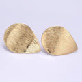 16K Gold plated Line - Textured Teardrop Drop Stud Earrings | Z821 - DLUXCA