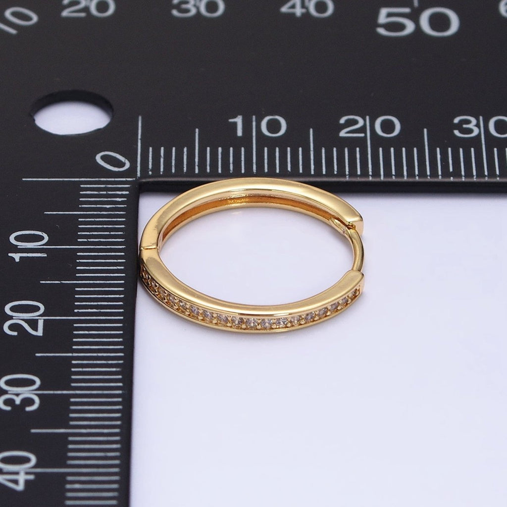 16K Gold plated Micro Paved CZ 20mm Endless Hoop Earrings in Gold & Silver | AD1332 AD1333 - DLUXCA