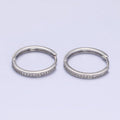 16K Gold plated Micro Paved CZ 20mm Endless Hoop Earrings in Gold & Silver | AD1332 AD1333 - DLUXCA