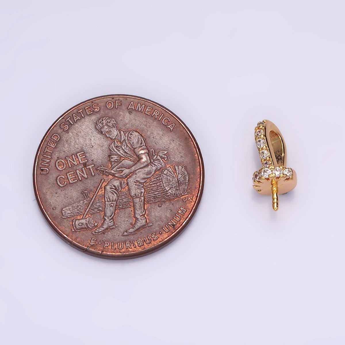16K Gold plated Micro Paved CZ Drill Peg Bail Jewelry Making Findings Supply | Z-499 - DLUXCA