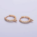 16K Gold plated Micro Paved CZ Spiked 16mm Huggie Earrings | AE815 - DLUXCA