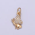 16K Gold plated Mini Butterfly Insect Micro Paved CZ Wings N-286 - DLUXCA