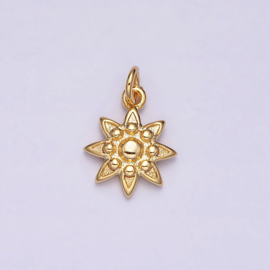 16K Gold plated Mini Celestial Sun Beaded Add-On Charm | AC-1165 - DLUXCA