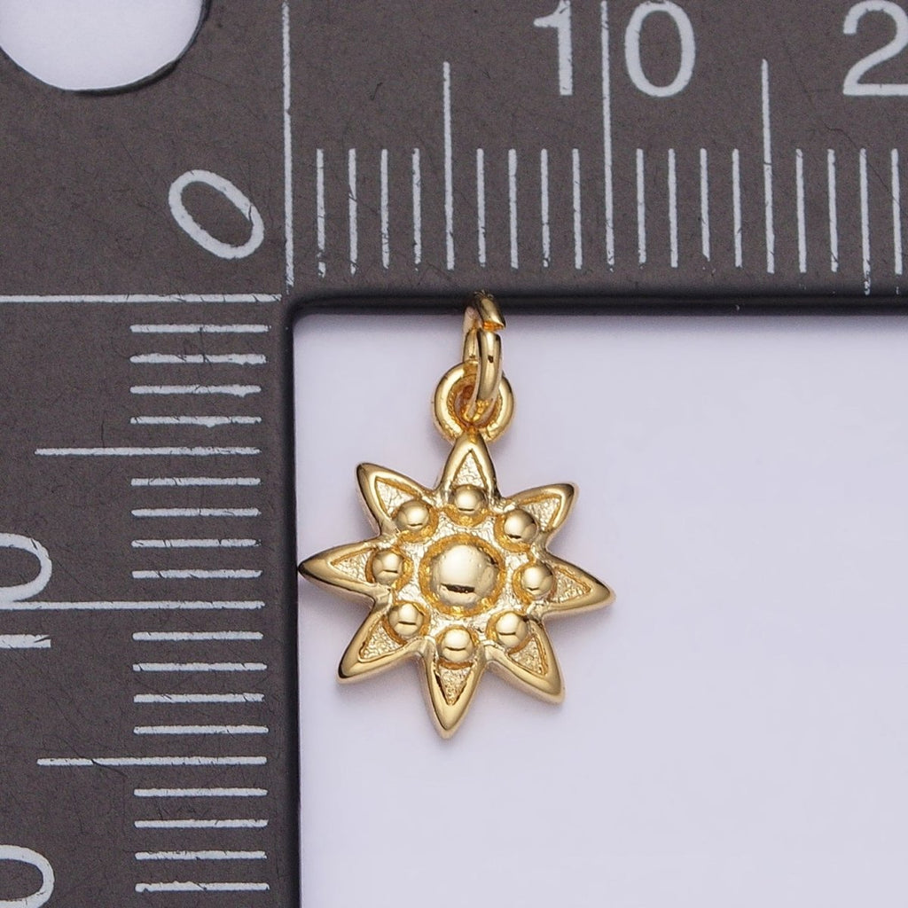 16K Gold plated Mini Celestial Sun Beaded Add-On Charm | AC-1165 - DLUXCA