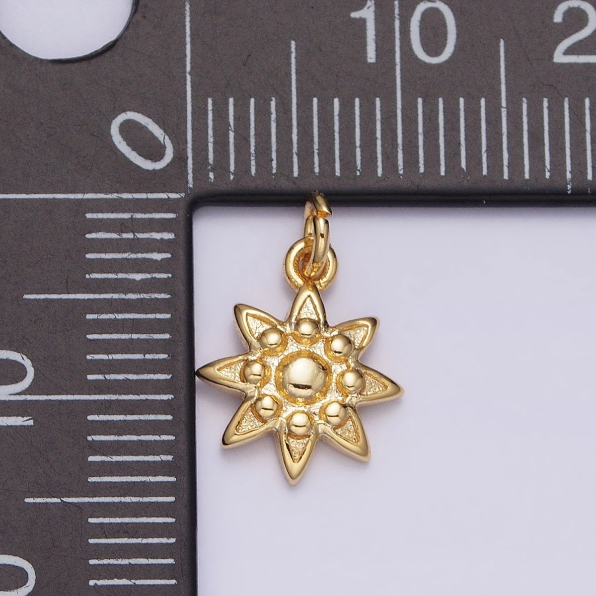 16K Gold plated Mini Celestial Sun Beaded Add-On Charm | AC-1165 - DLUXCA