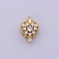 16K Gold plated Mini Heart Cage Locket Charm with Red CZ Inside N-195 - DLUXCA