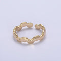 16K Gold plated Minimalist Abstract Geometric Cloud Open Adjustable Ring U-418 - DLUXCA
