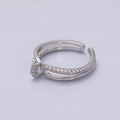16K Gold plated Mirco Paved Knot Double Band Ring in Gold & Silver | O-1629 O-1630 - DLUXCA