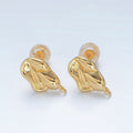 16K Gold plated Molten Hammered Drop Stud Earrings Findings in Gold & Silver | Z836 Z837