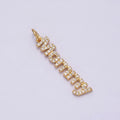 16K Gold plated "Mommy" Script Micro Paved CZ Add-On Charm in Gold & Silver | AC1369 AC1370 - DLUXCA