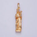 16K Gold plated Mother Mary with Baby Jesus Charm, Religious Catholic Pendant For DIY Jewelry Making I-070 - DLUXCA