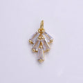 16K Gold plated Multiple Clear Baguette Mini Drop Add-On Charm | X-019 - DLUXCA