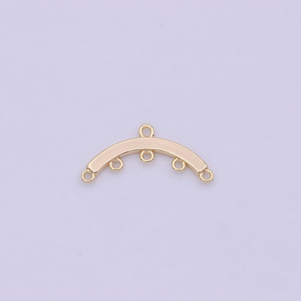 16K Gold plated Multiple Loop Curved Connector Findings | L569 - DLUXCA