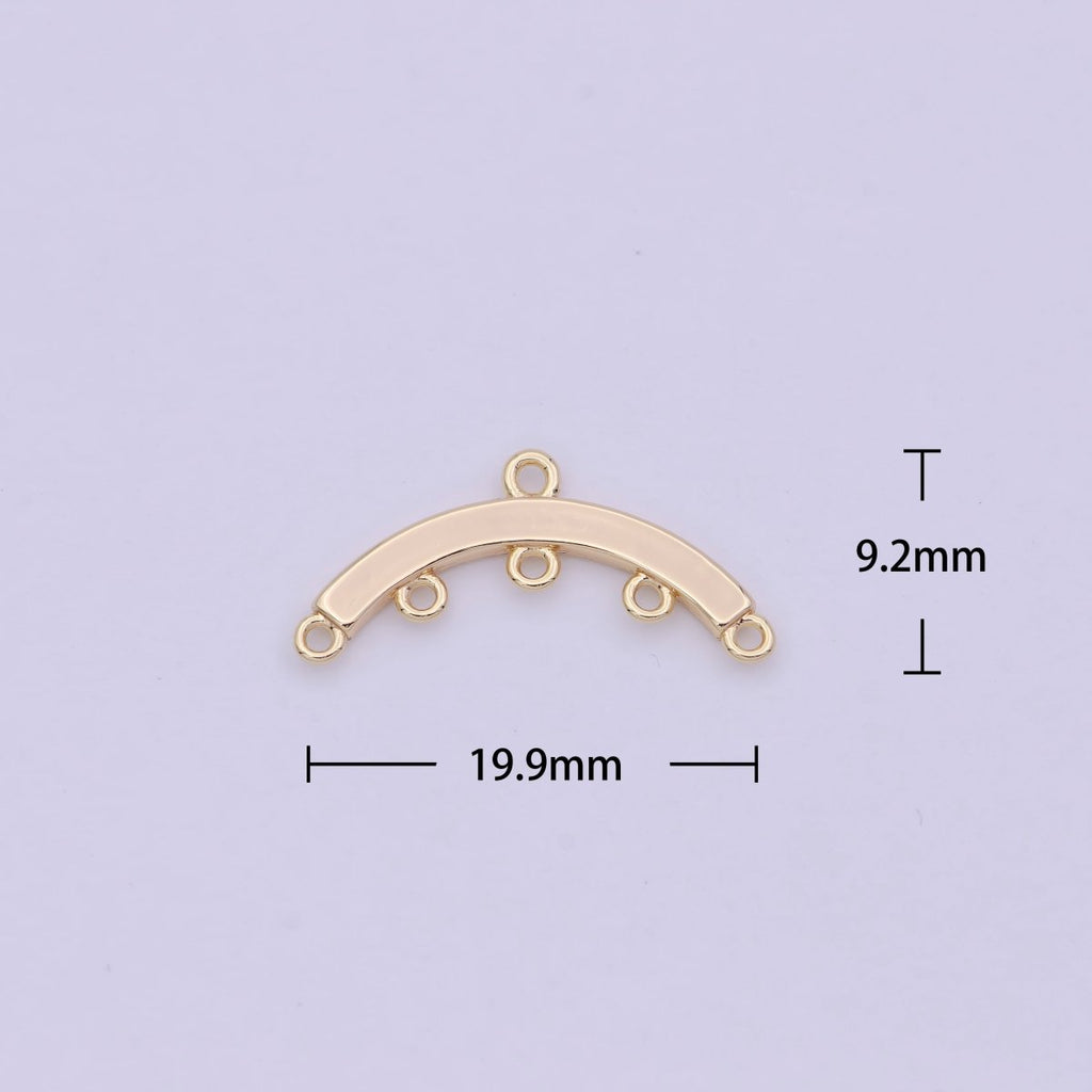 16K Gold plated Multiple Loop Curved Connector Findings | L569 - DLUXCA