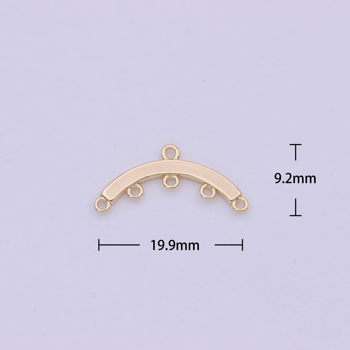 16K Gold plated Multiple Loop Curved Connector Findings | L569 - DLUXCA