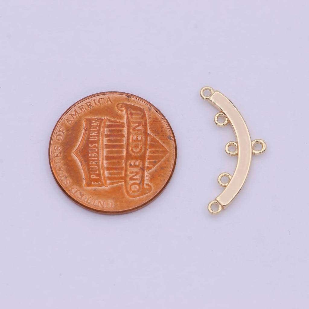 16K Gold plated Multiple Loop Curved Connector Findings | L569 - DLUXCA