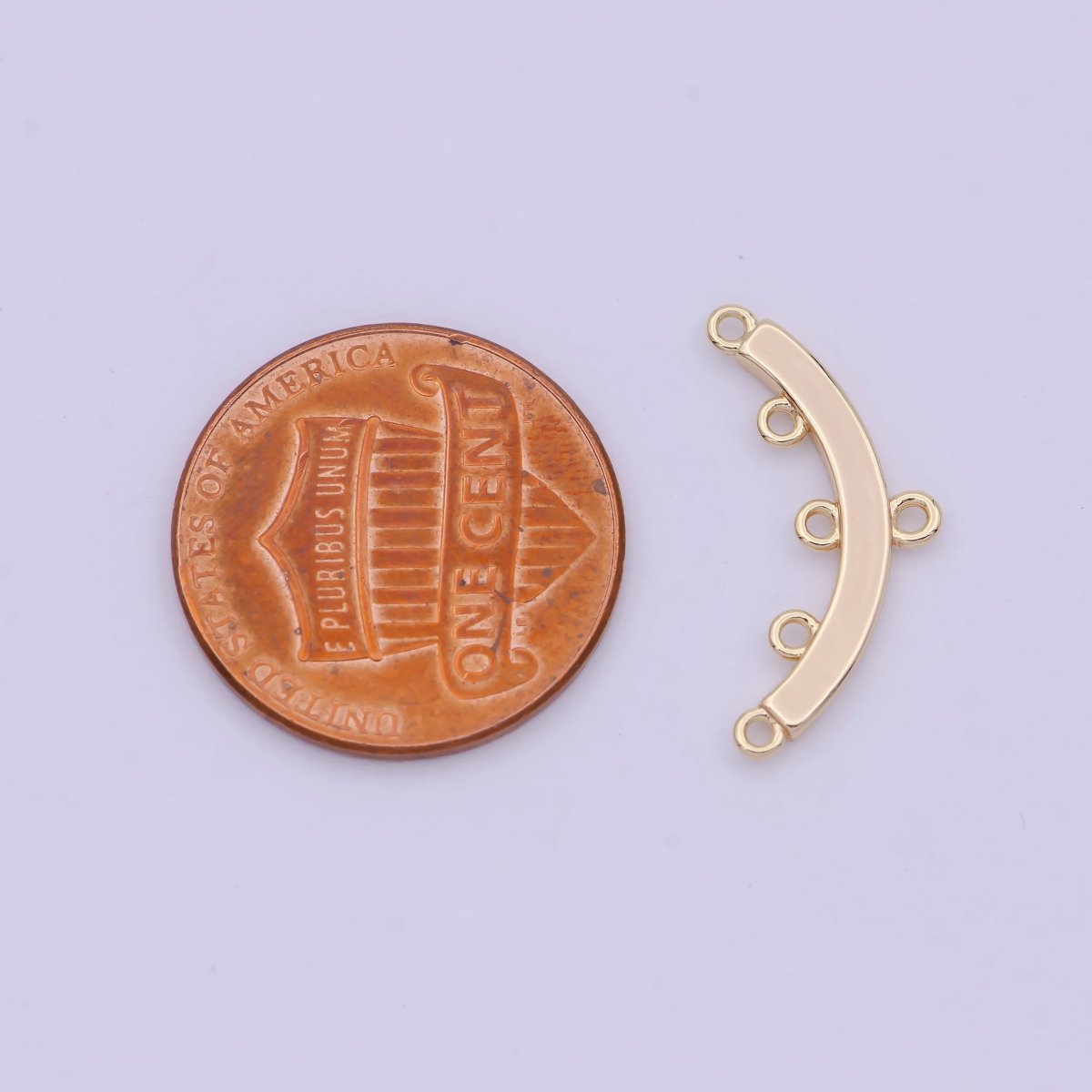 16K Gold plated Multiple Loop Curved Connector Findings | L569 - DLUXCA