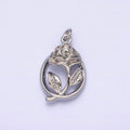 16K Gold plated Open Flower Rose Charm | AC-477