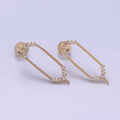 16K Gold plated Open Hexagon Micro Paved CZ Drop Stud Earrings Findings | Z818 - DLUXCA