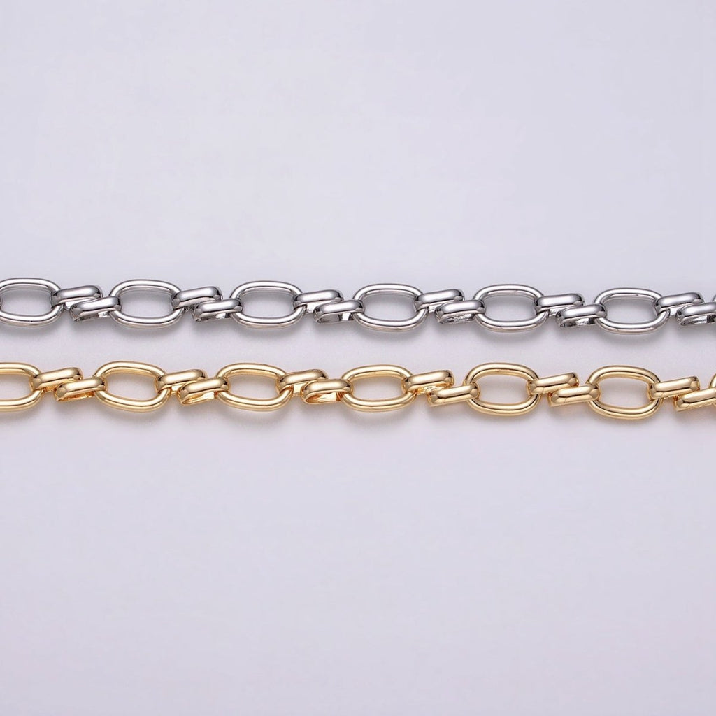 16K Gold plated Oval Link Chain Chunky Unfinished Chain by Yard for Handmade Supply 6.1mm | ROLL-1313 ROLL-1314 Clearance Pricing - DLUXCA