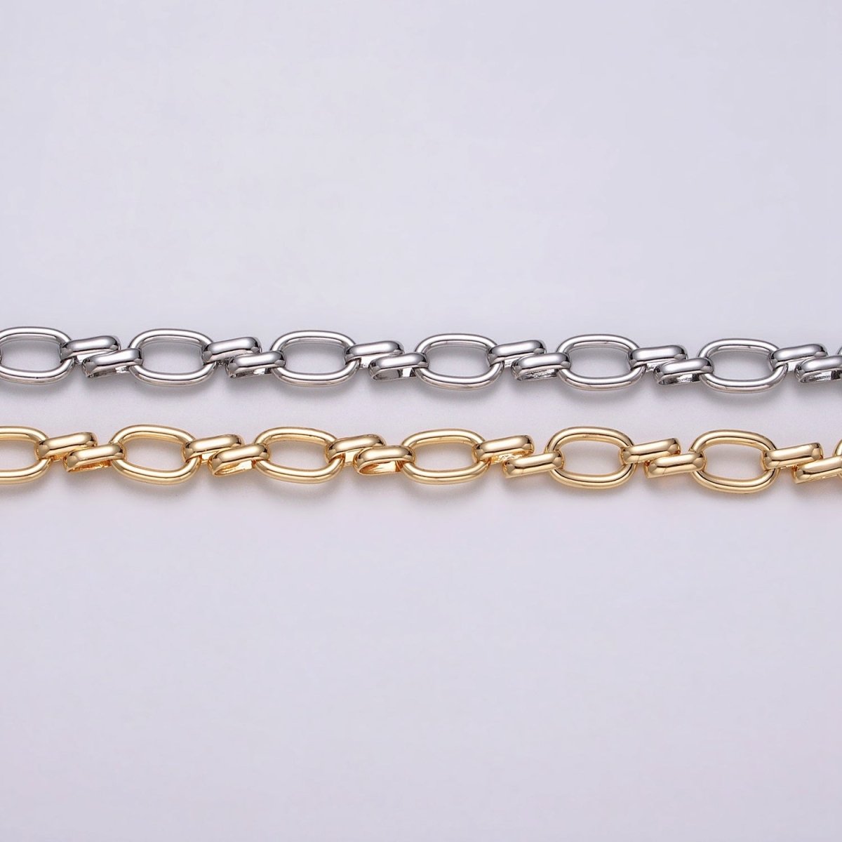 16K Gold plated Oval Link Chain Chunky Unfinished Chain by Yard for Handmade Supply 6.1mm | ROLL-1313 ROLL-1314 Clearance Pricing - DLUXCA