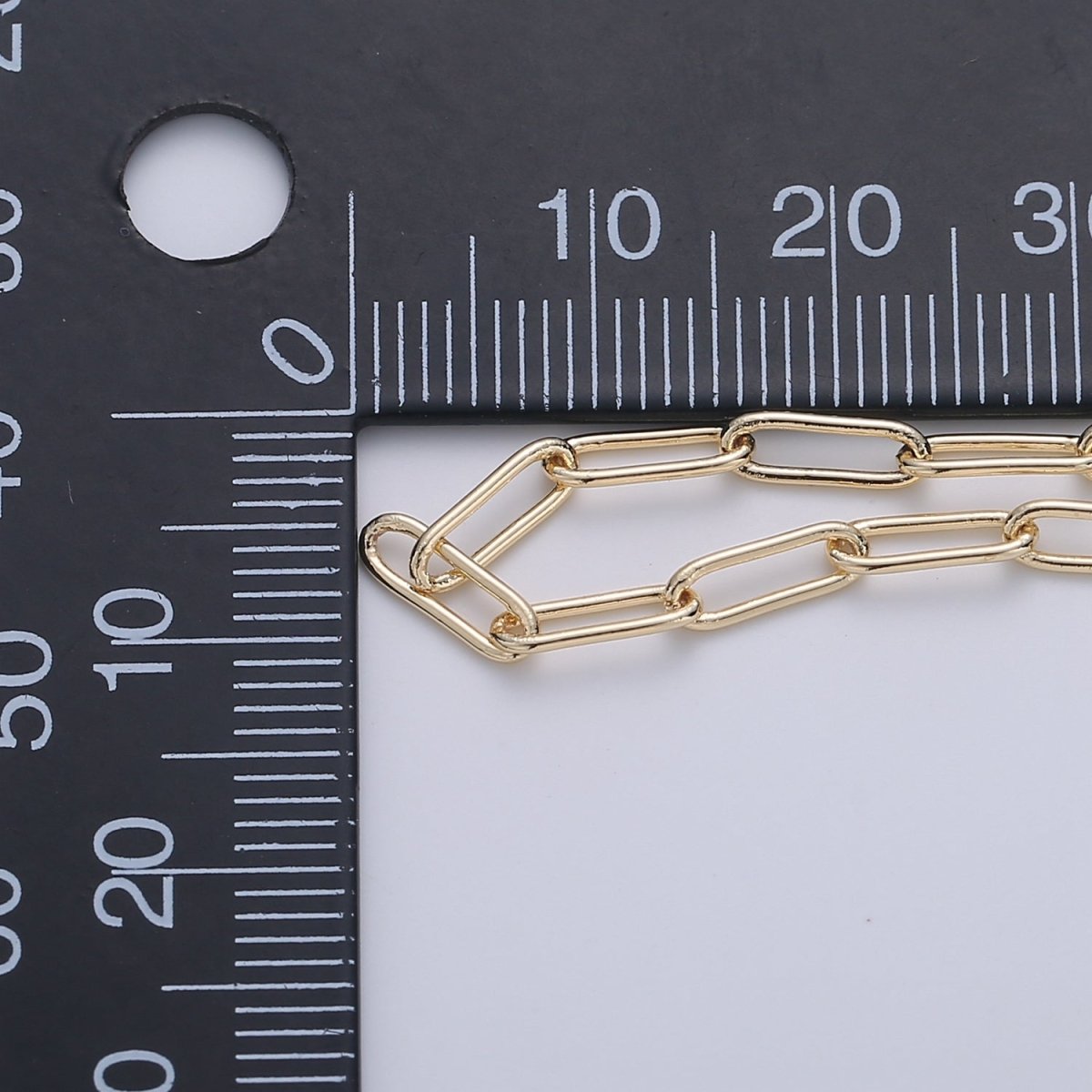 16K Gold plated PAPER CLIP Chain for Necklace Bracelet Anklet Component Supply by Yard, Oval Link Chain | ROLL-299 Overstock Pricing - DLUXCA