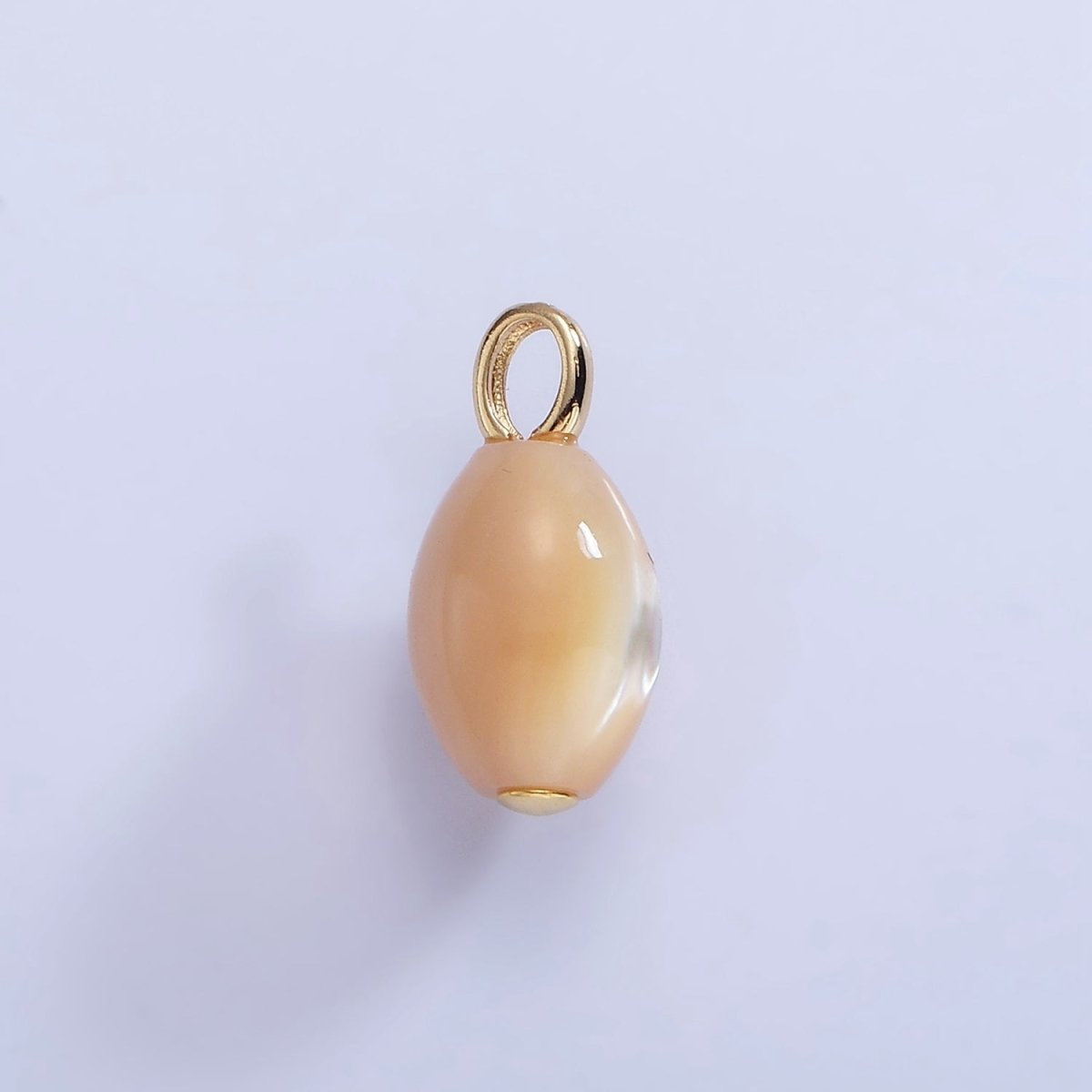 16K Gold plated Peach Shell Pearl Sphere Drop Pendant | P1587 - DLUXCA