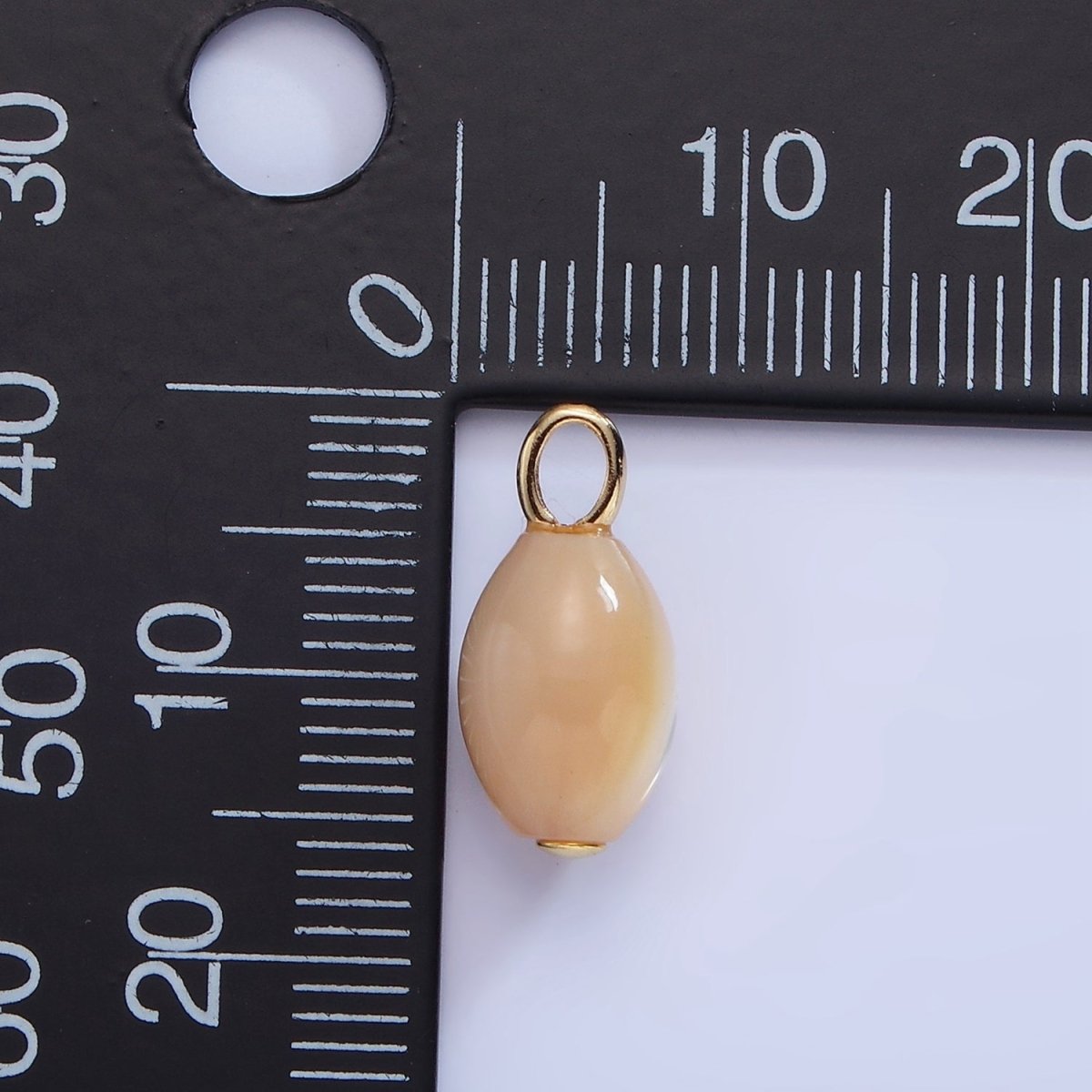 16K Gold plated Peach Shell Pearl Sphere Drop Pendant | P1587 - DLUXCA