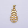 16K Gold plated Pearl Lined Pineapple Fruit Pendant | AA440 - DLUXCA
