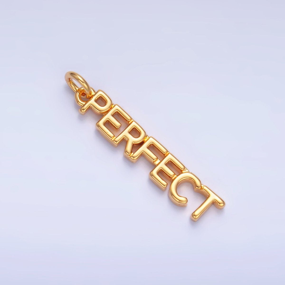 16K Gold plated "PERFECT" Script Charm in Gold & Silver | W316