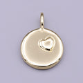 16K Gold plated Puffed Heart Round Charm in Gold & Silver | AC1181 AC1182