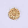 16K Gold plated Sunflower Textured Round Pendant | AA603 - DLUXCA