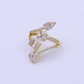 16K Gold plated Teardrop Round Baguette Clear CZ Multiple Band Open Statement Ring in Gold & Silver | O-1571 O-1572 - DLUXCA