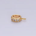 16K Gold plated Triple CZ Micro Paved Drill Peg Bail Jewelry Making Findings Supply | Z-498 - DLUXCA