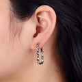 16K Gold plated U-Shaped 30mm, 40mm Dented Geometric Hinge Hoop Earrings in Gold & Silver | AB143 AB187, AD800 AD801 - DLUXCA