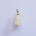 16K Gold plated White Shell Pearl Sphere CZ Drop Pendant | P1789 - DLUXCA