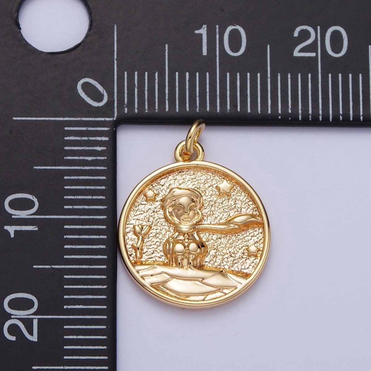 16K Gold plated Winter Boy in the Snowy Starry Night Coin Charm | A-901 - DLUXCA