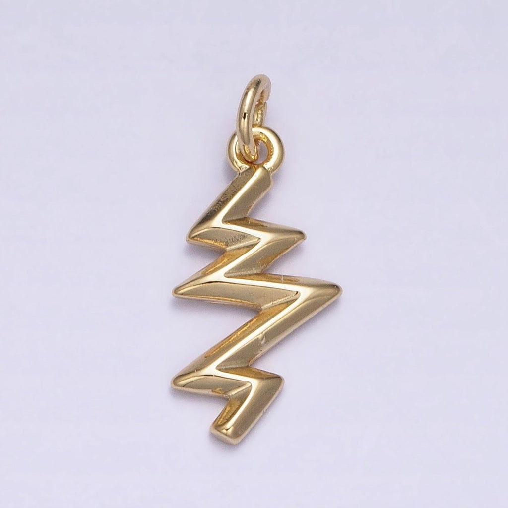 16K Gold plated Zig Zag Lightning Geometric Add-On Charm | AC1154 - DLUXCA