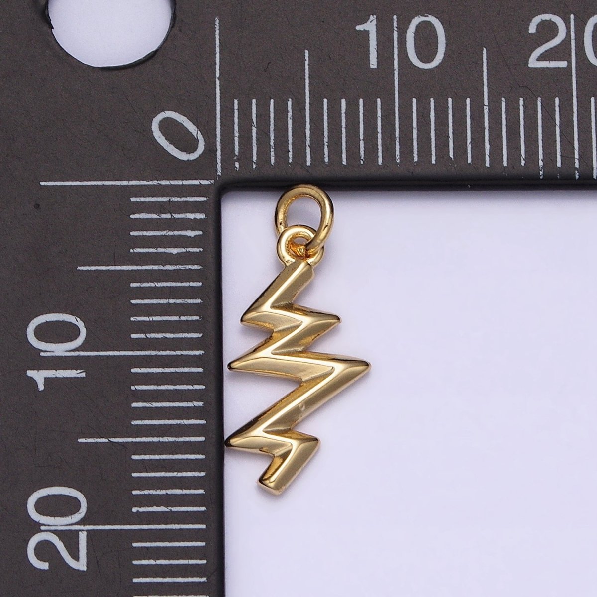 16K Gold plated Zig Zag Lightning Geometric Add-On Charm | AC1154 - DLUXCA