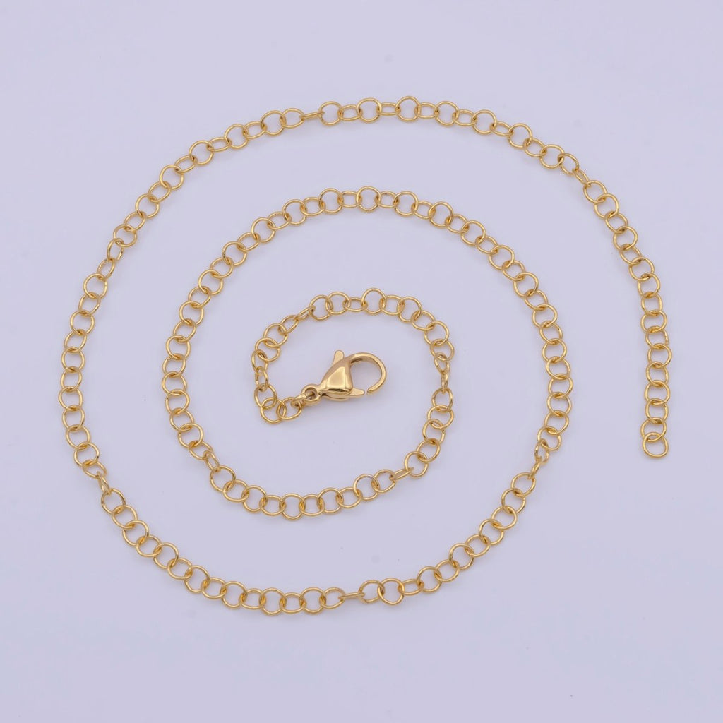17" Ready to Wear Gold plated Chain with Lobster Clasp, Simple Everyday Layering Necklace | WA-1119 Clearance Pricing - DLUXCA